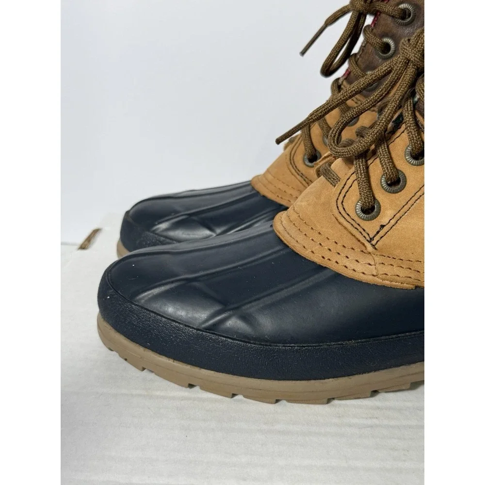 Sporto Insulated Duck Boots Women's 8 Tan Brown‎ Leather Rubber Winter